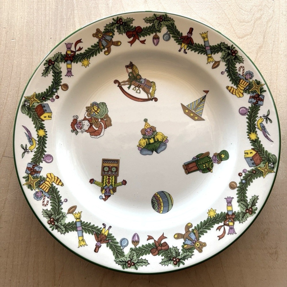 Vtg Spode Christmas Toys Plate Made in England 7 3/4" Rocking Horse Soldier Boat